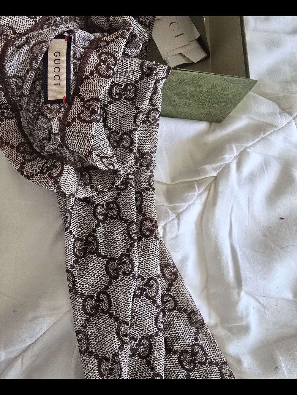 Authentic Gucci Monogram Tights in Brown and Cream - Picture 4 of 5